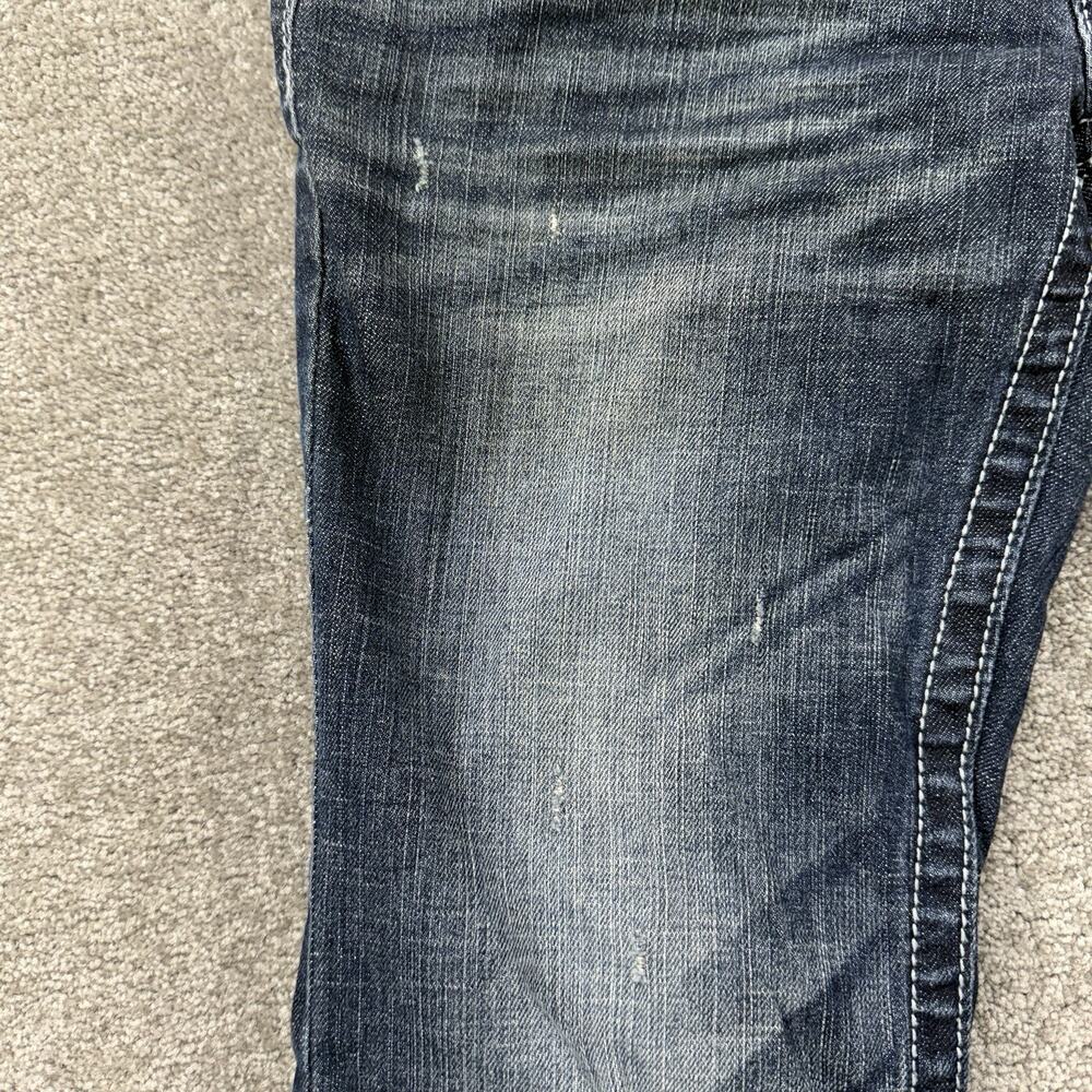 Harley Davidson Womens Embellished Bootcut Jeans Blue 6 Rhinestone Wings Biker - Picture 5 of 15